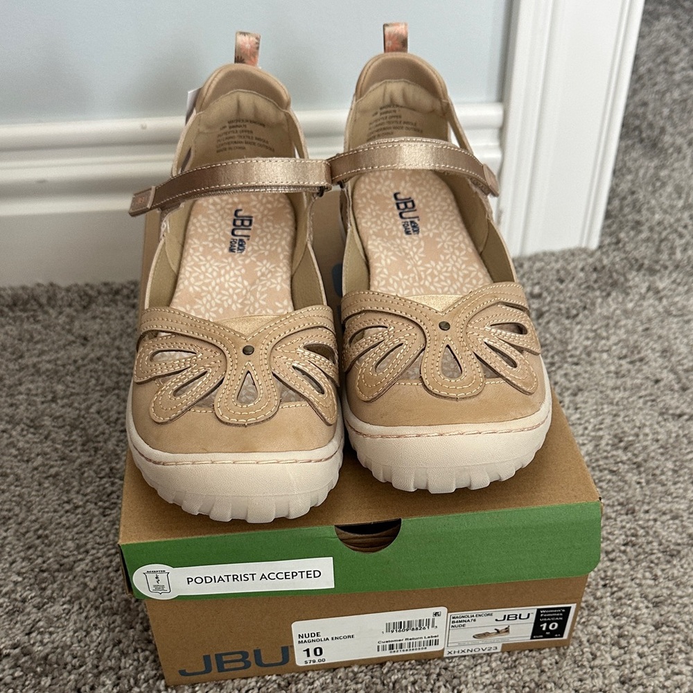 JBU Beige Mary Jane Sandals